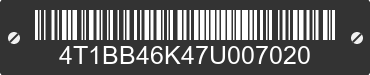 2007 TOYOTA Camry 4T1BB46K47U007020 VIN decoded