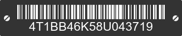 2008 TOYOTA Camry 4T1BB46K58U043719 VIN decoded