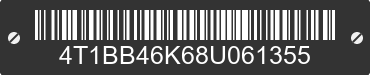 2008 TOYOTA Camry 4T1BB46K68U061355 VIN decoded