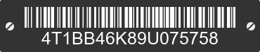 2009 TOYOTA Camry 4T1BB46K89U075758 VIN decoded