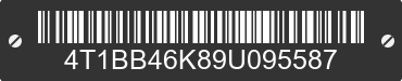 2009 TOYOTA Camry 4T1BB46K89U095587 VIN decoded