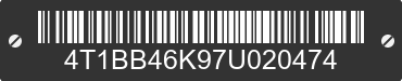 2007 TOYOTA Camry 4T1BB46K97U020474 VIN decoded