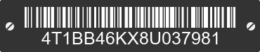 2008 TOYOTA Camry 4T1BB46KX8U037981 VIN decoded