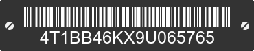 2009 TOYOTA Camry 4T1BB46KX9U065765 VIN decoded