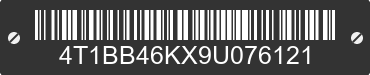 2009 TOYOTA Camry 4T1BB46KX9U076121 VIN decoded