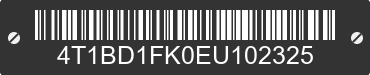 2014 TOYOTA Camry 4T1BD1FK0EU102325 VIN decoded