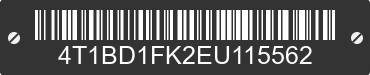 2014 TOYOTA Camry 4T1BD1FK2EU115562 VIN decoded