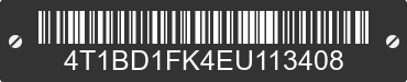 2014 TOYOTA Camry 4T1BD1FK4EU113408 VIN decoded