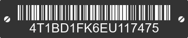 2014 TOYOTA Camry 4T1BD1FK6EU117475 VIN decoded