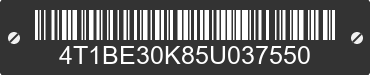 2005 TOYOTA Camry 4T1BE30K85U037550 VIN decoded