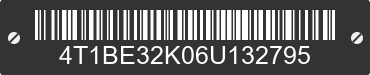 2006 TOYOTA Camry 4T1BE32K06U132795 VIN decoded