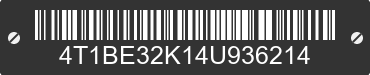 2004 TOYOTA Camry 4T1BE32K14U936214 VIN decoded
