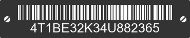 2004 TOYOTA Camry 4T1BE32K34U882365 VIN decoded