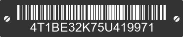 2005 TOYOTA Camry 4T1BE32K75U419971 VIN decoded