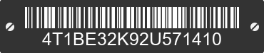 2002 TOYOTA Camry 4T1BE32K92U571410 VIN decoded