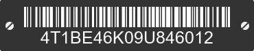 2009 TOYOTA Camry 4T1BE46K09U846012 VIN decoded