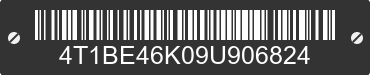 2009 TOYOTA Camry 4T1BE46K09U906824 VIN decoded