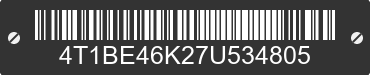 2007 TOYOTA Camry 4T1BE46K27U534805 VIN decoded