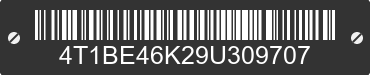 2009 TOYOTA Camry 4T1BE46K29U309707 VIN decoded