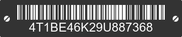 2009 TOYOTA Camry 4T1BE46K29U887368 VIN decoded