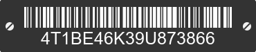2009 TOYOTA Camry 4T1BE46K39U873866 VIN decoded