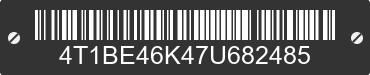 2007 TOYOTA Camry 4T1BE46K47U682485 VIN decoded