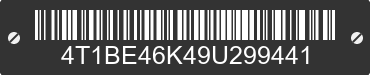 2009 TOYOTA Camry 4T1BE46K49U299441 VIN decoded