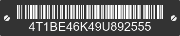 2009 TOYOTA Camry 4T1BE46K49U892555 VIN decoded