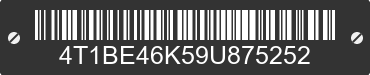 2009 TOYOTA Camry 4T1BE46K59U875252 VIN decoded
