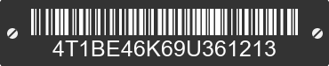 2009 TOYOTA Camry 4T1BE46K69U361213 VIN decoded