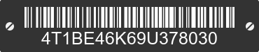 2009 TOYOTA Camry 4T1BE46K69U378030 VIN decoded