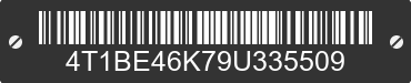 2009 TOYOTA Camry 4T1BE46K79U335509 VIN decoded