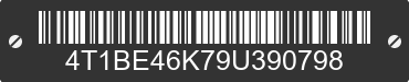 2009 TOYOTA Camry 4T1BE46K79U390798 VIN decoded