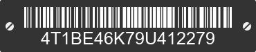 2009 TOYOTA Camry 4T1BE46K79U412279 VIN decoded