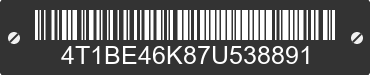 2007 TOYOTA Camry 4T1BE46K87U538891 VIN decoded