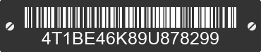 2009 TOYOTA Camry 4T1BE46K89U878299 VIN decoded
