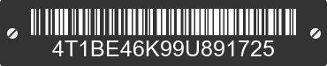 2009 TOYOTA Camry 4T1BE46K99U891725 VIN decoded