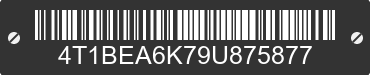 2009 TOYOTA Camry 4T1BEA6K79U875877 VIN decoded
