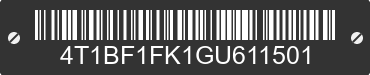 2016 TOYOTA Camry 4T1BF1FK1GU611501 VIN decoded