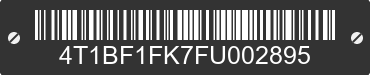2015 TOYOTA Camry 4T1BF1FK7FU002895 VIN decoded