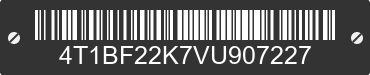 1997 TOYOTA Camry 4T1BF22K7VU907227 VIN decoded