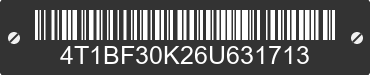 2006 TOYOTA Camry 4T1BF30K26U631713 VIN decoded