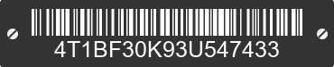 2003 TOYOTA Camry 4T1BF30K93U547433 VIN decoded