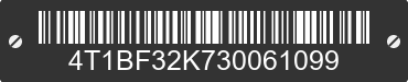 2003 TOYOTA Camry 4T1BF32K730061099 VIN decoded