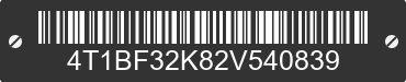 2002 TOYOTA Camry 4T1BF32K82V540839 VIN decoded
