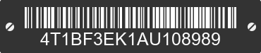 2010 TOYOTA Camry 4T1BF3EK1AU108989 VIN decoded