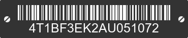 2010 TOYOTA Camry 4T1BF3EK2AU051072 VIN decoded