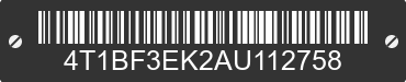 2010 TOYOTA Camry 4T1BF3EK2AU112758 VIN decoded