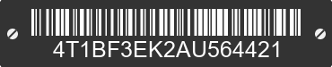 2010 TOYOTA Camry 4T1BF3EK2AU564421 VIN decoded