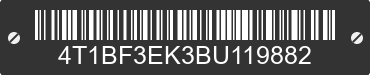2011 TOYOTA Camry 4T1BF3EK3BU119882 VIN decoded